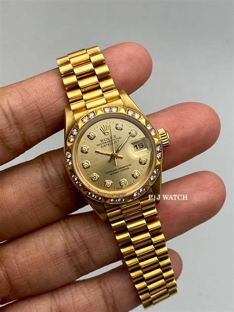 rolex datejust ladies ebay|Rolex Datejust 28 diamond bezel.